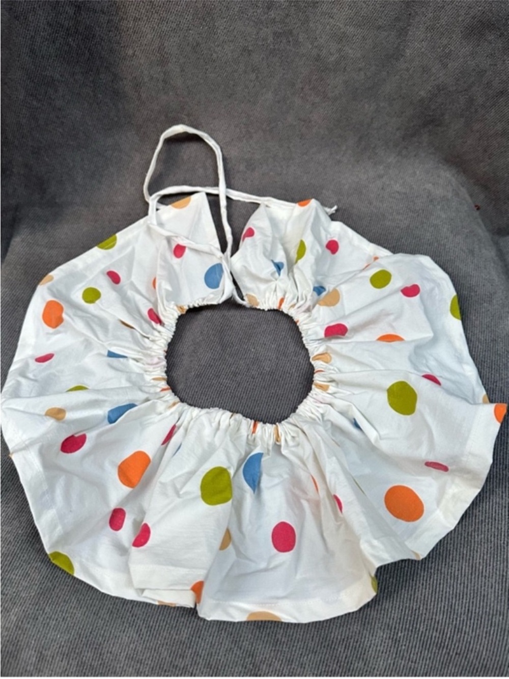 Vintage polka dot ruffle clown collar